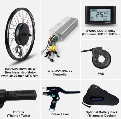 1500W 2000W 3000W trianglebattery Ebike Conversion Kit